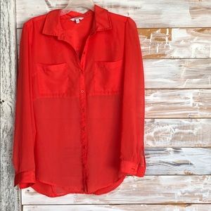 Hot Pink Button Up Blouse